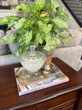 Vintage Crystal Lidded Bowl on Pedestal