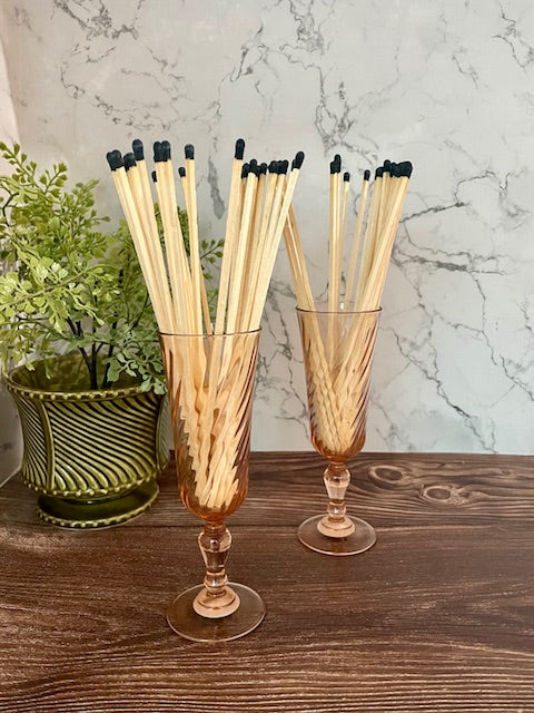 Vintage Pink Match Glass