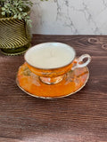 Vintage Orange Fine China Tea Cup & Saucer