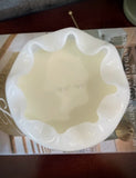 Vintage Milk Glass Pot w/ Ruffled Edges