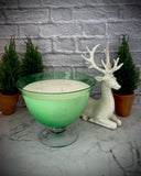 Curated Clear Green Christmas Vase w/ Snowflakes
