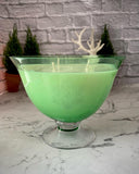 Curated Clear Green Christmas Vase w/ Snowflakes