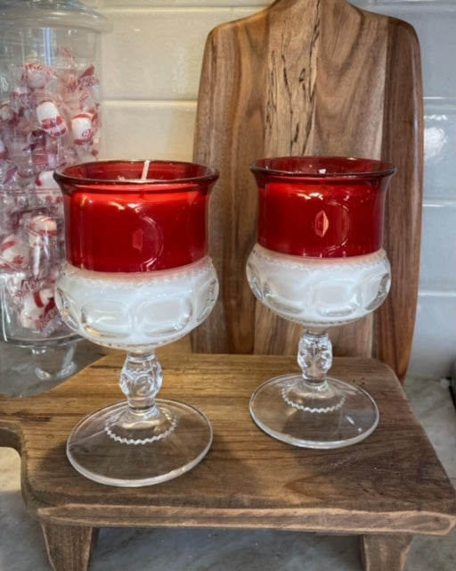 Vintage Kings Crown Ruby Red Flash Goblet