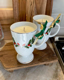 Vintage White Irish Coffee Mug w/ Hollys, made in Japan