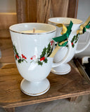 Vintage White Irish Coffee Mug w/ Hollys, made in Japan